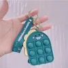 DHL 선박 미니 거품 가방 감각 장난감 고무 실리콘 지갑 귀여운 모양 키 반지 fidget 푸시 거품 퍼즐 케이스 지갑 동전 가방 키 체인 선물 MO29