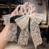 Big Pearl Lace Bowknot Ornament Elastic Hair Bands For Women Holder Scrunchie Hairband Accessories Girls Clips Barrettes