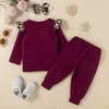 Euro American Girl Clothing Sets Long Sleeve Letters Print T-shirt + Pants and Headband 3pcs/set Autumn Cotton Soft Kids clothes leopard outfits M3763