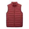 Fashion Mens Down Jacket Sleeveless Vest Winter Thermal Soft Vests Stand Collar Casual Coat veste homme Men Ultralight Waistcoat Y1103