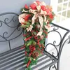 Christmas Artificial Vine Garland 60cm Pine Cone Rattan Upside Down Xmas Tree Door Swag Wreath Front Door Decor 211104