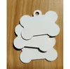 2021 DHL300PCS sublimering Diy Blank White Metal Bone Pet Dog Tag ID Card