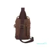 Waist Bags TangDE Men's Genuine Leather Chest Sling Bag Travel Hiking Cross Body Messenger Shoulder Backpack Solid Men Canvas Bag