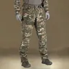 Militaire Tactique Camouflage Pantalon Hommes Multi-poches Genouillères Exécution Bureau Pantalon Sports De Plein Air Grande Taille Armée Mâle Pantalon 210715