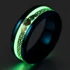 Titanium steel jewelry luminous Cartoon palm pattern ring fluorescent men's rings mix size 6-13#