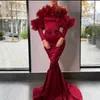 2021 плюс размер арабский арабский ASO EBI стильные русалки сексуальные платья выпускного вечера простые атласные длинные рукава вечерняя формальная партия второе приемные платья ZJ366