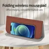 15 W Kablosuz Şarj Katlanır Şarj Edilebilir Mouse Pad USB Tip-C Portları Cep Telefonu Hızlı Şarj Mat iPhone11 için 12 13 Mini Pro Max Perakende Kutusu Yüksek Kalite ile