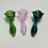 Pink Green Black 3 Colors Smoking Pipes Spoon Mini Burner Heady Glass Hand Pipe Dab Oil Animal Pipe SW93