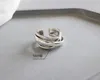 925 Sterling Silber Ringe für Frauen Bohemian Einstellbare Geometrische Unregelmäßige Ringe Übertrieben Neuheit Schmuck