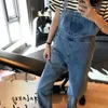 Kawaii Solid Loose Casual Denim Overalls Korean Spring Long Pants Women Heart Print Sweet Preppy Style Trousers 13A274 210525