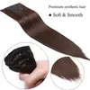 S-noilite Synthetic 8PCS/Set 18Clips Clip in Hair Extensions Long Straight Hair Extension clip in hair for women 2102175759716