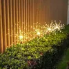 Lampes solaires alimentées en plein air herbe Globe pissenlit feux d'artifice lampe 90/150/200 LED pour jardin pelouse paysage lumière de vacances