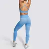 afk_lu016 yoga leggings bra sets high waist nine legging gym clothes women workout fitness set training running sports tank top pants tights