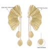 Oversized Fan Shape Dangle & Chandelier Zinc Alloy Earrings Women's Earring Jewelry Spring and Summer Style E8483