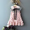 Kore Kız Elbise 2021 Yaz Moda Kız Yabancı Şifon Prenses Elbise Kelebek Dantel Çiçek Elbise Toddler Kız Giysileri Q0716