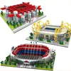 Architectuur Voetbal Veld San Siro Stadion Diamant Bouwstenen Old Trafford Nou Camp Signaal Iduna Micro Bricks Speelgoed X0522