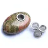 Natural Hualv Stone Oval Pipe Simple Fashion Cigarette Holder Play Manufacturers Direct Sales