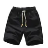 Summer Cotton Shorts Loose Mens Casual Short Joggers Black White DrawString midja Bermuda Shorts Män plus storlek 4XL 5XL 210322