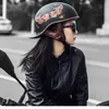 r retro rccycle scooter vintage meia face biker rbike crash capacete casco moto