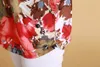 XL-5XL Kvinnor Summer Style Casual Bluses Flor kläder Plus Size Kort ärm blommig blusa skjorta Kvinnors toppar Ryssland 56 210323