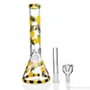 Färgglad bibong Höga glaspongar Vattenpipor Bägare Base Smoke Water Pipes Downstem Perc Bubbler Water Bong Chicha Tillbehör Dab Riggar 18mm skål