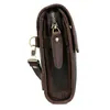 Portefeuilles Tiding luxe Italiaanse lederen heren koppeling Wallet Bag Vintage Soft Zipper Long Organizer Designer Purse Dark Brown 4062