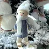 Choinka Wisiorek Mini Doll Dekoracje Figurki Narciarstwo Drewniane Lalki Zabawki Xmas Dekoracja W-00839