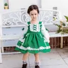 Испанская детская одежда рождественское зеленое платье для малышей девочек крещение 1-й день рождения девочка осень с длинным рукавом лолита платья 210615
