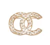 Diseñador de lujo carta de la marca Broches con incrustaciones de alta calidad Perla Rhinestone Broche para mujer 18 K chapado en oro mujeres boda Broches Tre253h