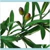 Decorative Festive Party Supplies Gardendecorative Flowers & Wreaths 1.85M Home Decor Hanging Olive Leaf With Fruit Garland Artificial Vine