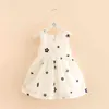 3 4 6 8-12 Years Kids Dress Summer Fashion Sleeveless Floral Flower Embroidery Print White Princess Party Girls Dresses 210701