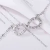 Huatang moda strass infinito amor pingente colar para mulheres prata cor correntes senhora festa collares jóias no pescoço g220310