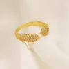 14k amarelo ouro preenchido pawprint anel ajustável beijando banda anéis animal mar concha vida fina jóias cz