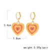 Multicouche coloré émail amour coeur pendentif boucles d'oreilles pour femmes mignon petit cercle d'or cercle cercle huggies boucles d'oreilles en gros bijoux en gros