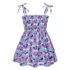 Muababy Boho Girl Clothing Summer Baby Beach Dress Floral Backless Sling Clothing Dzieci Princess Dresses 2-7T JYF Q0716