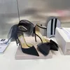 Designer Brands Satin stiletto Sandals Mesh Bow Pumps Women High Heels Ankle Strap Dress Shoes Elegant Wedding superior quality heeled Ladies Sandal with box