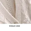 Wesay Jesi Women's Sweater Za Cardigans för kvinnor Strikkad Tjock Lös Lantern Sleeve Pearl Button Short Sweet Lazy Style 211218