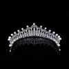 Hårklämmor Barrettes Trendiga blad Bride Wedding Crown Luxury Micro Inlaid Zircon Brud Tiara Pearls pannbandsmycken Tillbehör HQ0326