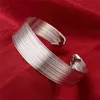 925 Sterling Silver Multi-Line Bracelets Bangle For Women Fashion Jewelry High Quality Gift 1264 T2