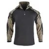 Men's T-Shirts 2021 Outdoor Tactical Hunting Shirt Combat Uniform Camouflage Cool Hooded Long Sleeve T-shirt Equipment