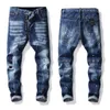 2021 vendita Mens Badge Strappi Stretch Designer Jeans Distressed Strappato Biker Slim Fit Lavato Moto Denim Uomo Hip Hop Fashio2223