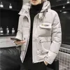 Winter Men Parka Big Pockets Casual Jacket Hooded Solid Color 5 colors Thicken And Warm hooded Outwear Coat Size 5XL 211216