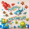 1セットウォーキングアニマルテーマ誕生日お風呂魚恐竜ホイルバルーン赤ちゃん男の子の女の子誕生日パーティーの装飾子供シャワー210626