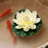 5pcs 17Cm EVA Artificial with leaf set Foam Flowers Water Lily Floating outdoor fish tank pool landscaping potted plants