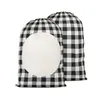 48*64cm Christmas Gift Bags Sublimation Blanks Santa Sack Plaid Pattern Candy Storage Bag with Drawstring w-00984