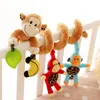 Bebek Oyuncakları Çocuklar için 0-12 Ay Peluş Çıngırak Beşik Spiral Asılı Mobil Bebek Yenidoğan Arabası Yatak Hayvan Hediye Mutlu Maymun 210320