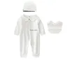 Garçons Designer Romper 3pcs set Infant Cotton à manches longues étoile brodé Jumpsuit Bébé vêtements printemps automne Kids Onesie avec chapeau Bib C6996