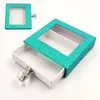 10 Färger Ögonfransar Förpackningsbox Diamanthandtag Ögonfransväska Multi-Färg Valfri Quality Square Window Låda lådor 10st