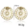 Hoop Huggie Dames Retro Earrings Star Round Hollow Koreaanse accessoires Vriendin Geschenken Verjaardag Creatieve Gold Studs Sieraden Moni22