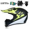 Motorcykelhjälmar 3 gåvor Racing Offroad Full Face Helmet Dot Motocross Motorcykel Dirt Bike Vintage Casco Moto6413979